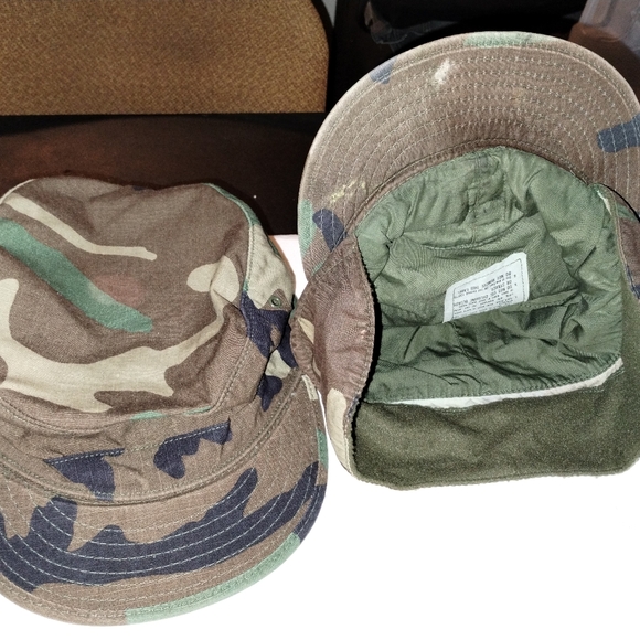 Vintage US Army BDU Print Patrol Caps Size 7 1/2 Winter & Summer 1 Each - Picture 2 of 5